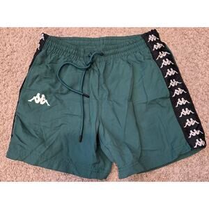 Kappa Green Banda Coney Nylon Active Shorts,  logo tape sz M